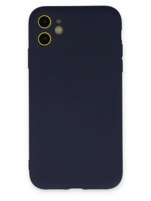 Newface iPhone 11 Kılıf Nano içi Kadife Silikon - Lacivert