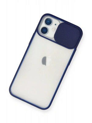 Newface iPhone 11 Kılıf Palm Buzlu Kamera Sürgülü Silikon - Lacivert