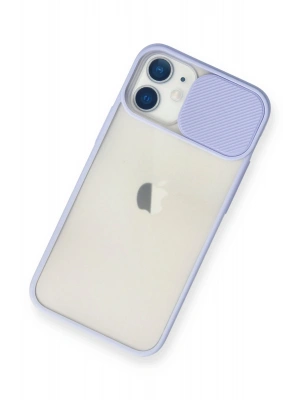 Newface iPhone 11 Kılıf Palm Buzlu Kamera Sürgülü Silikon - Lila