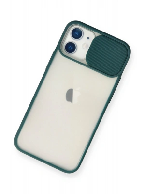 Newface iPhone 11 Kılıf Palm Buzlu Kamera Sürgülü Silikon - Yeşil