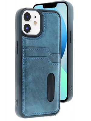 Newface iPhone 11 Kılıf Sara Kartvizitli Deri Kılıf - Lacivert