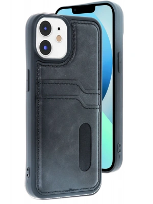 Newface iPhone 11 Kılıf Sara Kartvizitli Deri Kılıf - Siyah