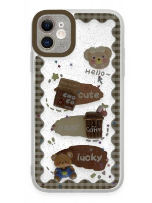 Newface iPhone 11 Kılıf Sweet Desenli Silikon Kapak - Şeffaf