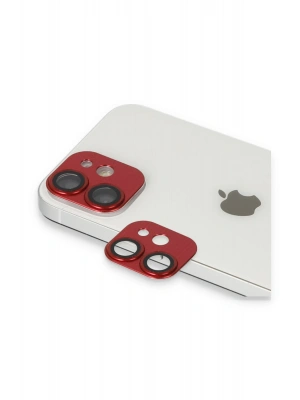Newface iPhone 11 Pers Alüminyum Kamera Lens - Kırmızı