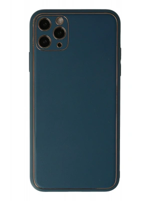 Newface iPhone 11 Pro Kılıf Coco Deri Silikon Kapak - Mavi