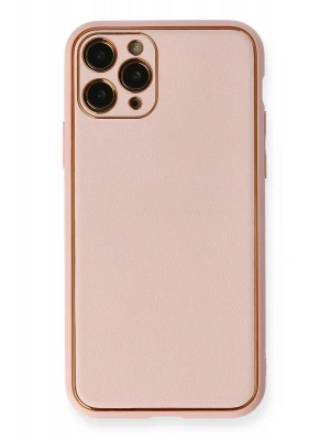 Newface iPhone 11 Pro Kılıf Coco Deri Silikon Kapak - Pembe