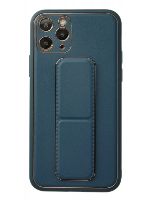 Newface iPhone 11 Pro Kılıf Coco Deri Standlı Kapak - Mavi