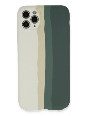 Newface iPhone 11 Pro Kılıf Ebruli Lansman Silikon - Beyaz-Gri