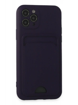 Newface iPhone 11 Pro Kılıf Kelvin Kartvizitli Silikon - Derin Mor