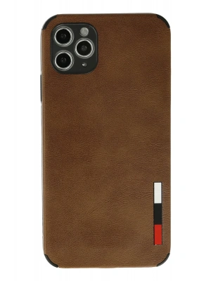 Newface iPhone 11 Pro Kılıf Loop Deri Silikon - Kahverengi