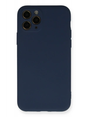 Newface iPhone 11 Pro Kılıf Nano içi Kadife Silikon - Lacivert