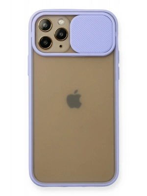 Newface iPhone 11 Pro Kılıf Palm Buzlu Kamera Sürgülü Silikon - Lila
