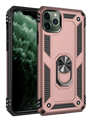 Newface iPhone 11 Pro Kılıf Sofya Yüzüklü Silikon Kapak - Rose