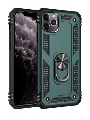 Newface iPhone 11 Pro Kılıf Sofya Yüzüklü Silikon Kapak - Yeşil