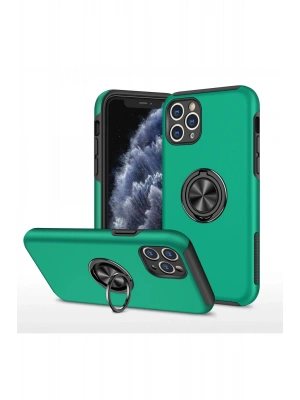 Newface iPhone 11 Pro Max Kılıf Elit Yüzüklü Kapak - Yeşil
