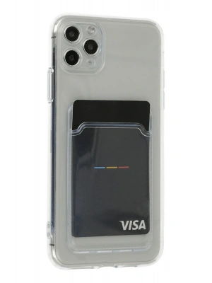 Newface iPhone 11 Pro Max Kılıf Kart Şeffaf Silikon - Şeffaf