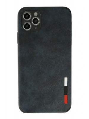 Newface iPhone 11 Pro Max Kılıf Loop Deri Silikon - Lacivert