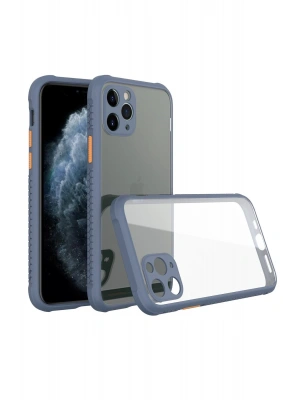 Newface iPhone 11 Pro Max Kılıf Miami Şeffaf Silikon - Gri