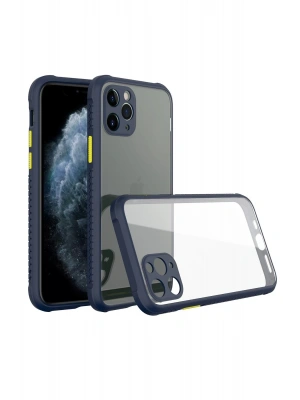 Newface iPhone 11 Pro Max Kılıf Miami Şeffaf Silikon - Lacivert