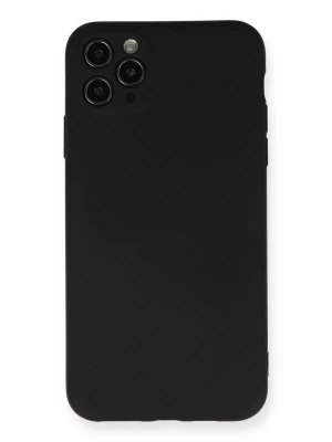 Newface iPhone 11 Pro Max Kılıf Nano içi Kadife Silikon - Siyah