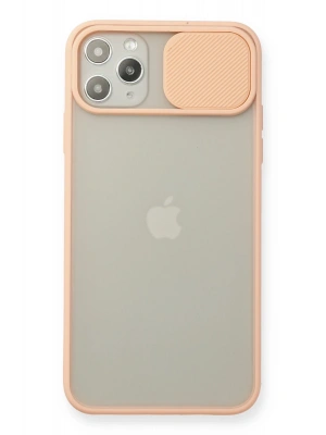 Newface iPhone 11 Pro Max Kılıf Palm Buzlu Kamera Sürgülü Silikon - Pembe