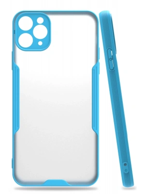 Newface iPhone 11 Pro Max Kılıf Platin Silikon - Mavi