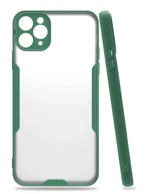 Newface iPhone 11 Pro Max Kılıf Platin Silikon - Yeşil