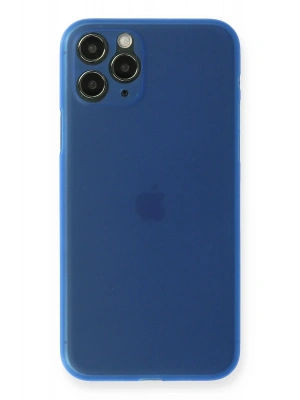 Newface iPhone 11 Pro Max Kılıf PP Ultra İnce Kapak - Mavi