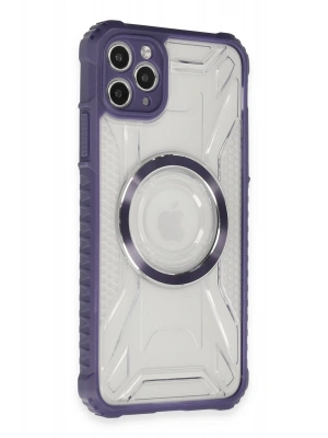 Newface iPhone 11 Pro Max Kılıf Prag Magneticsafe Kapak - Derin Mor