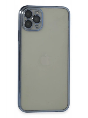 Newface iPhone 11 Pro Max Kılıf Razer Lensli Silikon - Açık Mavi