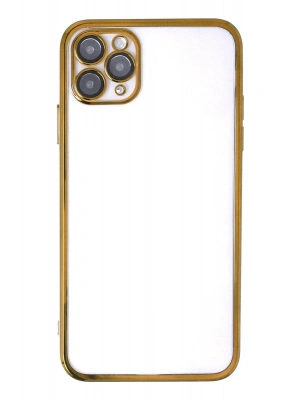 Newface iPhone 11 Pro Max Kılıf Razer Lensli Silikon - Gold