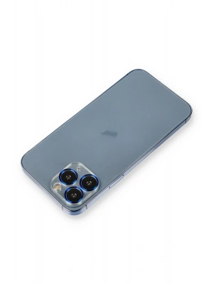 Newface iPhone 11 Pro Max Metal Kamera Lens Koruma Cam - Mavi