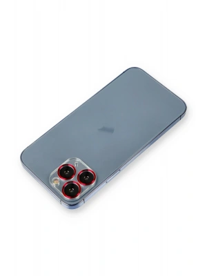 Newface iPhone 11 Pro Metal Kamera Lens Koruma Cam - Kırmızı