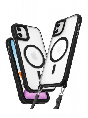 Newface iPhone 12 Kılıf Enka Magsafe Silikon Kılıf - Siyah