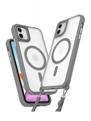 Newface iPhone 12 Kılıf Enka Magsafe Silikon Kılıf - Titan Gri