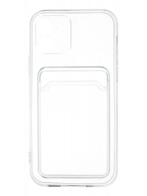 Newface iPhone 12 Kılıf Kart Şeffaf Silikon - Şeffaf