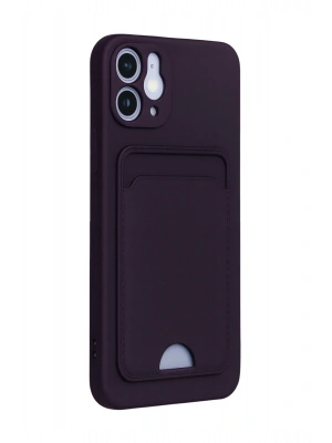 Newface iPhone 12 Kılıf Kelvin Kartvizitli Silikon - Derin Mor