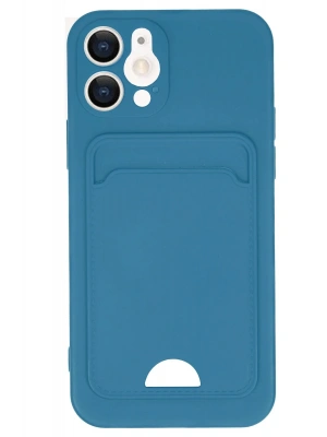 Newface iPhone 12 Kılıf Kelvin Kartvizitli Silikon - Mavi