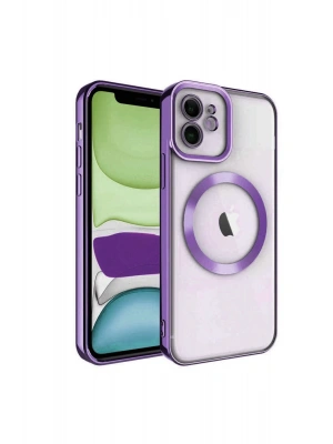 Newface iPhone 12 Kılıf Kross Magneticsafe Kapak - Mor