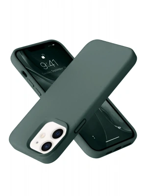 Newface iPhone 12 Kılıf Nano içi Kadife Silikon - Koyu Yeşil