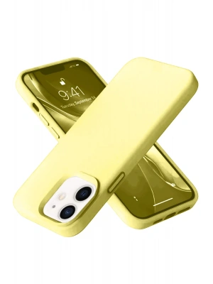 Newface iPhone 12 Kılıf Nano içi Kadife Silikon- Sarı