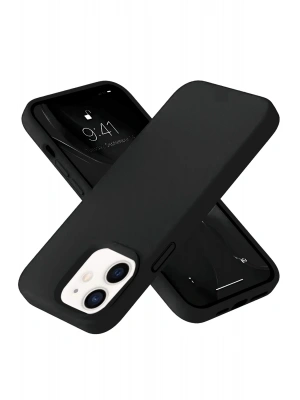 Newface iPhone 12 Kılıf Nano içi Kadife Silikon- Siyah