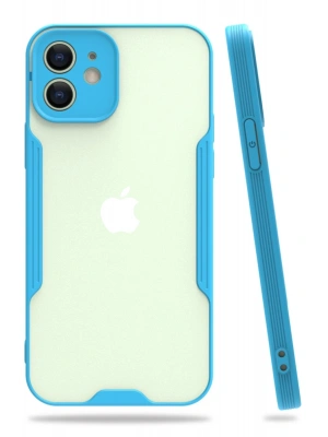 Newface iPhone 12 Kılıf Platin Silikon - Mavi