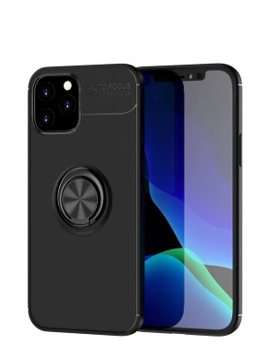 Newface iPhone 12 Kılıf Range Yüzüklü Silikon - Siyah