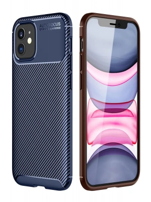 Newface iPhone 12 Mini Kılıf Auto Focus Karbon Kapak - Lacivert