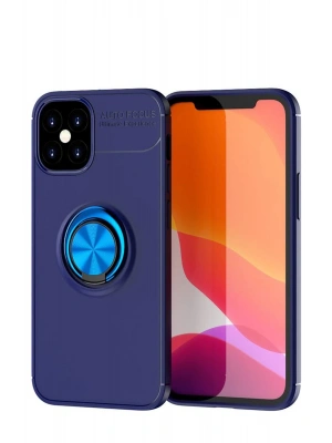 Newface iPhone 12 Mini Kılıf Range Yüzüklü Silikon - Mavi