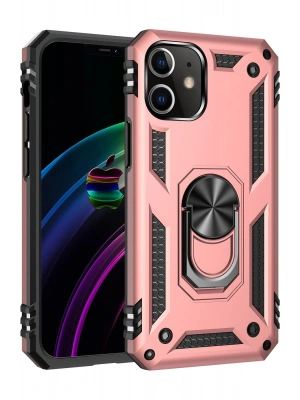 Newface iPhone 12 Mini Kılıf Sofya Yüzüklü Silikon Kapak - Rose