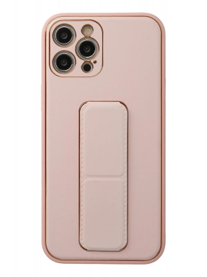 Newface iPhone 12 Pro Kılıf Coco Deri Standlı Kapak - Pembe