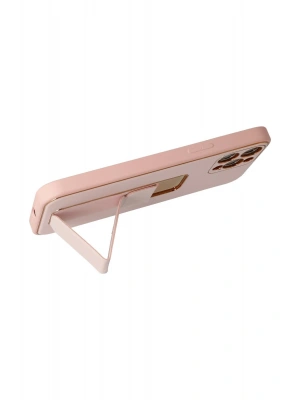 Newface iPhone 12 Pro Kılıf Coco Deri Standlı Kapak - Pembe