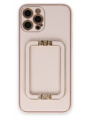 Newface iPhone 12 Pro Kılıf Coco Elit Kapak - Pudra